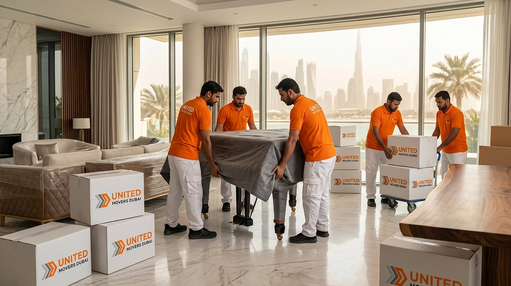 Piano moving in Dubai heat and desert air