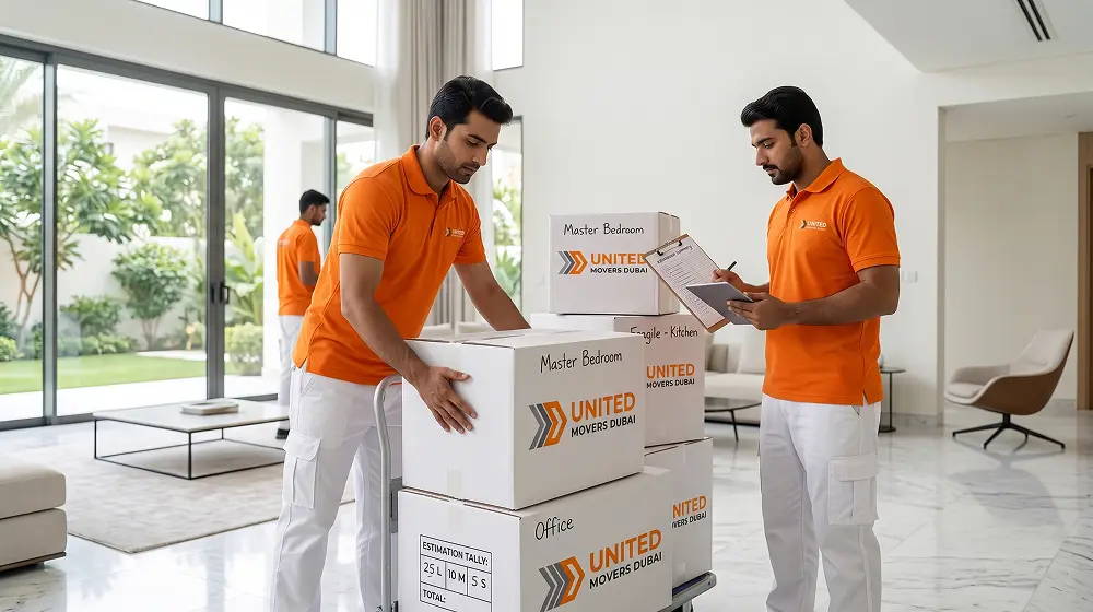 Moving boxes estimated by room and item quantity