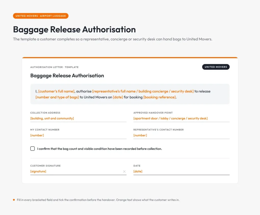 Baggage Release Authorisation