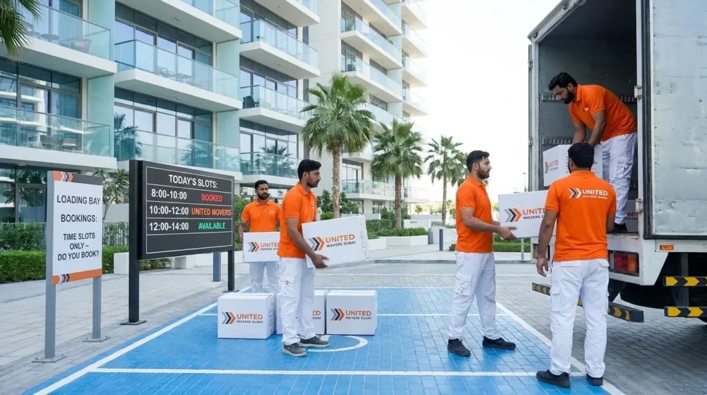 Booking a loading bay or moving slot